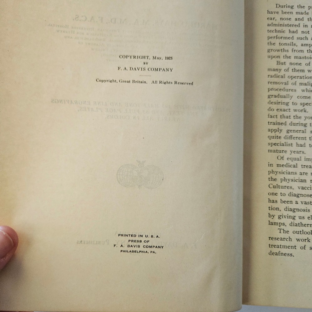 Diseases of the Ear Nose and Throat by Harold Hays 1926 HC Color Illustrations - Picture 8 of 11